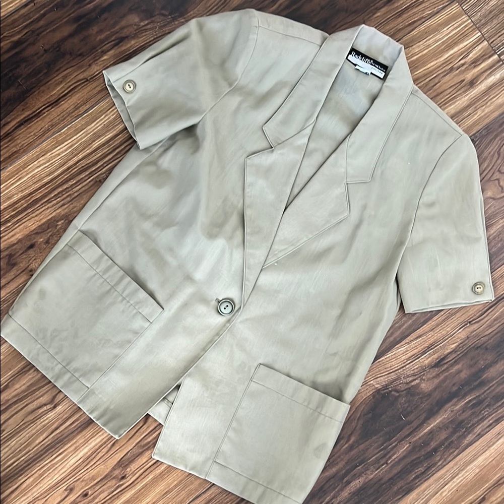 Khaki Short Sleeve Blazer